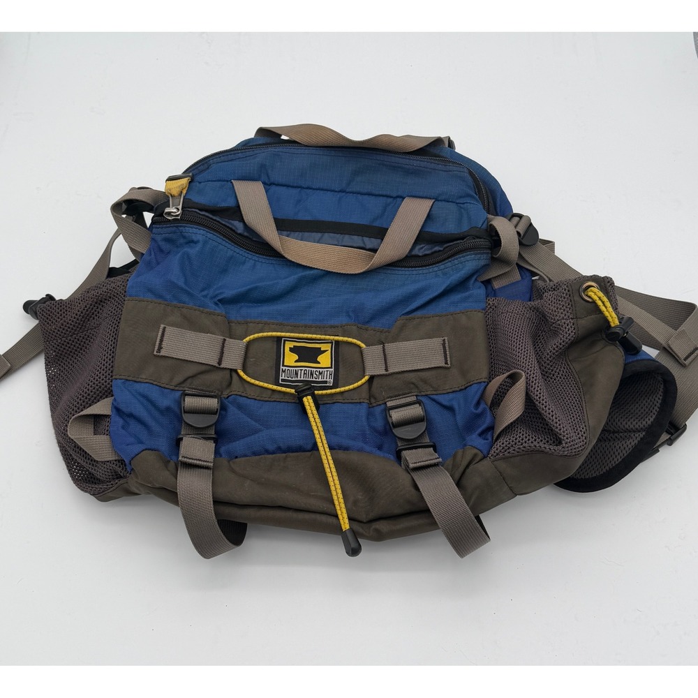 Mountainsmith Day Lumbar Pack Blue Brown Hiking Waist Bag Fanny Pack Vintage